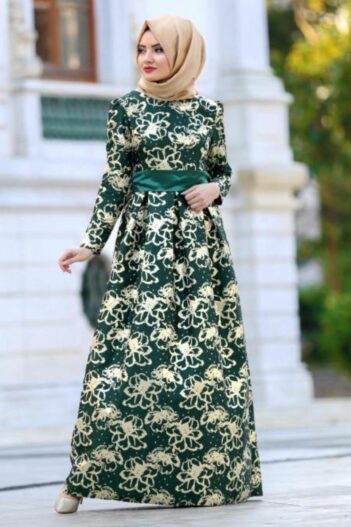 لباس بلند – لباس مجلسی زنانه نوا استایل Neva Style با کد MGR-82458|00006_Yeşil