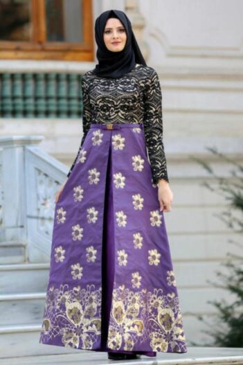 لباس بلند – لباس مجلسی زنانه برند همگانی Genel Markalar با کد MGR-82457|00007_Mor
