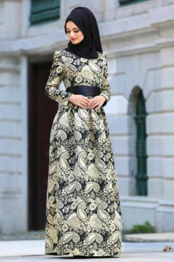 لباس بلند – لباس مجلسی زنانه نایلا کالکشن Nayla Collectıon با کد MGR-82449|00001_Siyah
