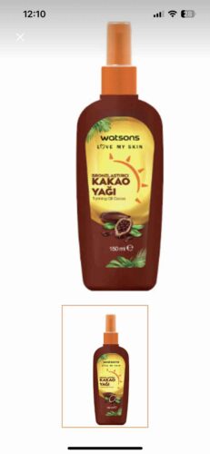 برنز  واتسون Watsons اورجینال Watsons Bronzlaştırıcı Kakao Yağı 150 ml photo review