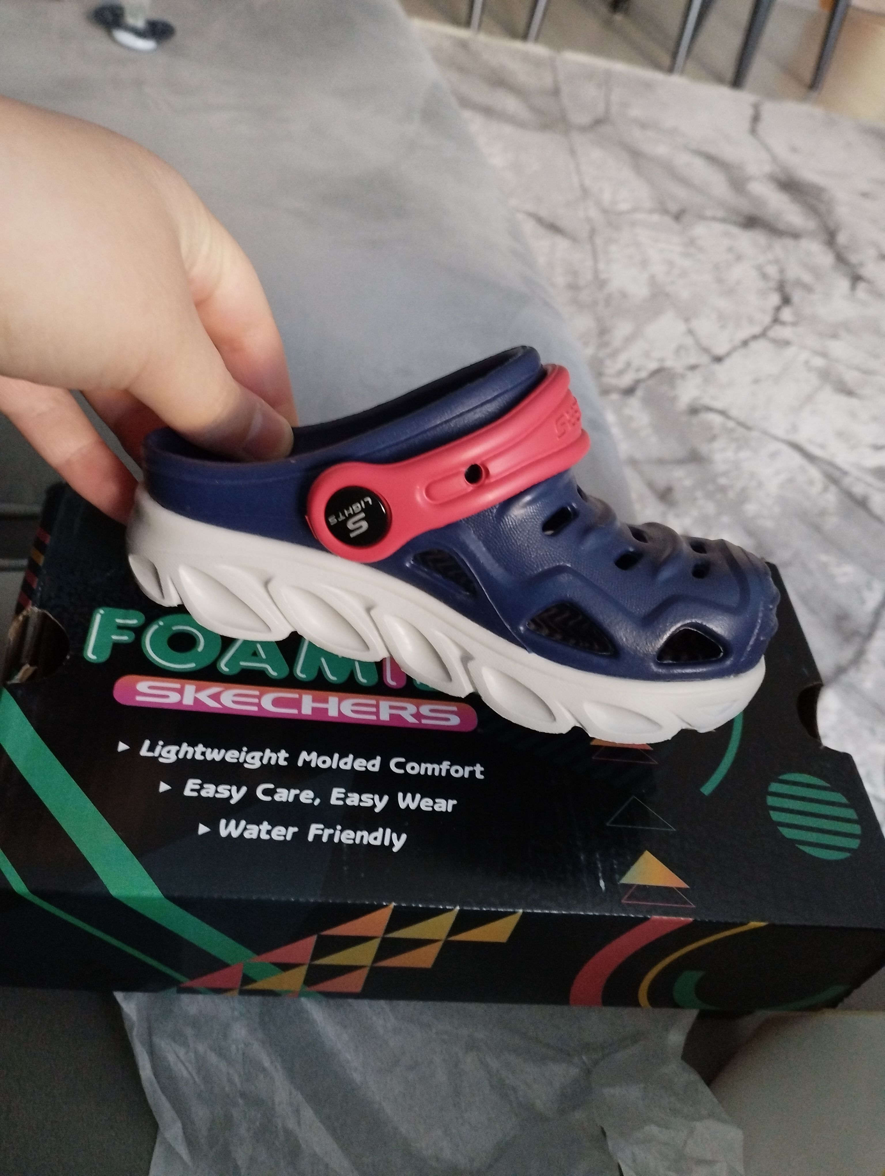 دمپایی پسرانه اسکیچرز Skechers اورجینال 402000N NVRD photo review